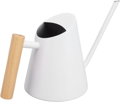 Tuingieter Roestvrij Staal - Water Gieter - Planten Water Geven - Houten Handvat - 26x16x13 cm - Wit