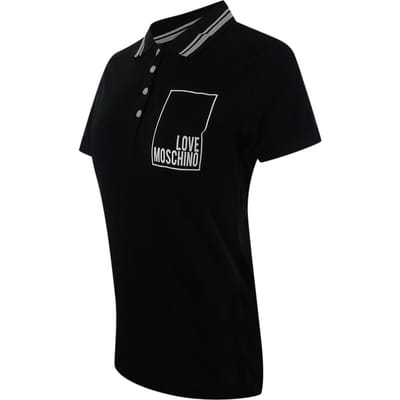 Love Moschino Small Box Logo Zwarte Poloshirt