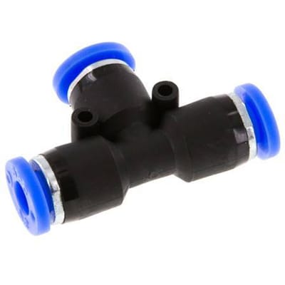 3/16'' T-koppeling PBT Insteekfitting NBR [2 Stuks]