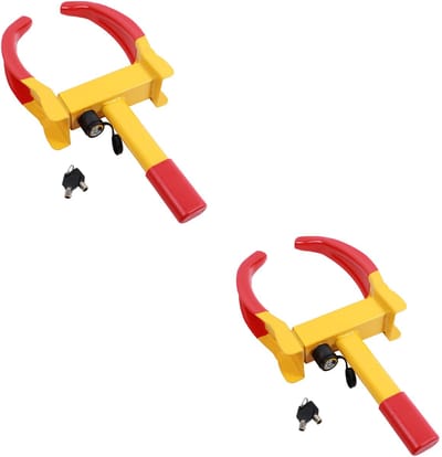 TRUTZHOLM Wielklem met Veiligheidsslot Set van 2 - Anti-Diefstal Parkeerklem Bandbreedte 17-27.5cm - Bandenklem Aanhanger Camper