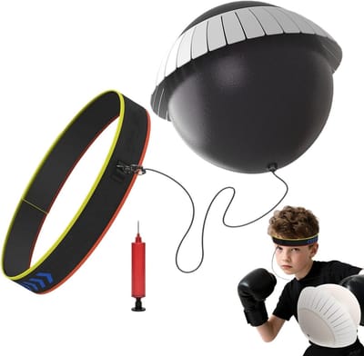 Boksreflexbal - Trainingsbal Hoofdband - Hand-oog Coördinatie - Verstelbare Pasvorm - 13B centimeter - Zwart