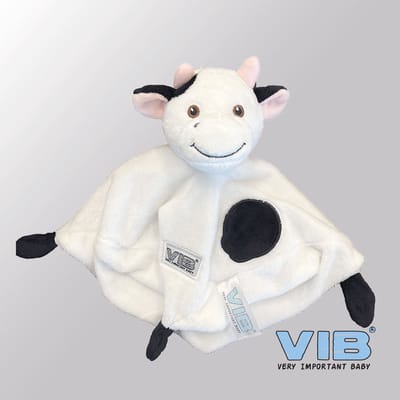 VIB® - Knuffeldoekje Koe - (Zwart/wit) - Babykleertjes - Baby cadeau - zwangerschap aankondiging - geboorte cadeau