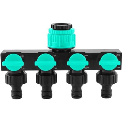 Robinet dérivateur à quatre voies avec interrupteur vanne quatre voies bec connecteur rapide à enfichage une entrée quatre sorties dérivateur d'eau du lac bleu