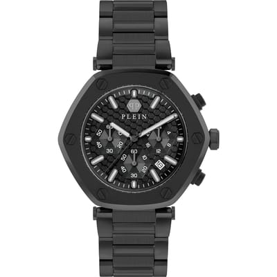 Philipp Plein The Hexagon Chrono PWZBA0623 Horloge - Staal - Zwart - Ø 42 mm