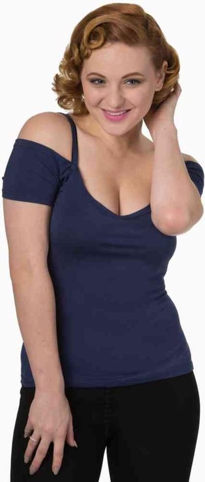 Banned - REMINISCE Off shoulder top - L - Blauw