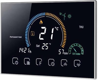 Slimme Thermostaat - Klimaatregelaar - Comfort Verhoging - App Bediening - 4.8 Inch Scherm - Zwart
