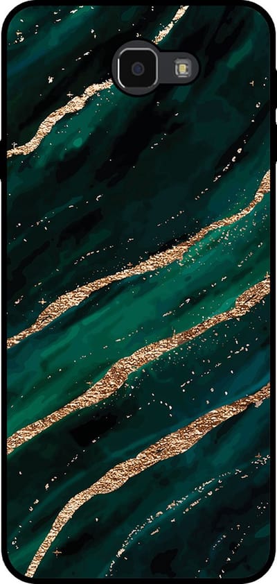 Smartphonica Telefoonhoesje Geschikt voor Samsung Galaxy J7 Prime met marmer opdruk - TPU backcover case marble design - Groen Goud geschikt voor Samsung Galaxy J7 Prime
