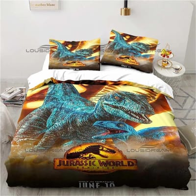 Jurassic Park Beddengoed Dinosaurussen Eenpersoons Beddengoedset 3-delige Dekbedset Bed Dekbedovertrek Tweepersoons King Dekbedovertrek Hometextiel US Queen 228x228cm