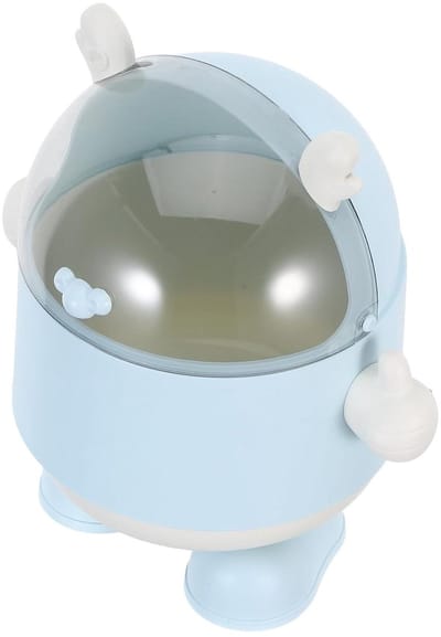 Mini Prullenbak - Bureaubakje Deksel - Bureau Opruimen - Cartoon Draak Design - 20 cm - Blauw