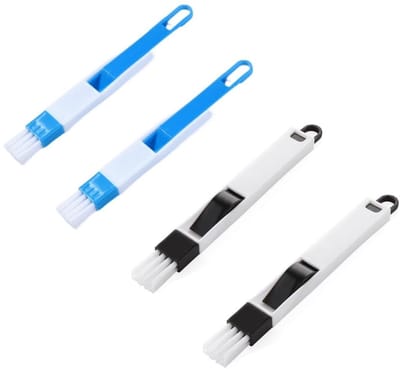 Cosensi - Window Slot Cleaning Brush - 2 in 1 Groove Cleaning Brush - Mini Dustpan en Borstel - Random Kleur - Ideaal voor Ventilatie en Ramen - 4 ...