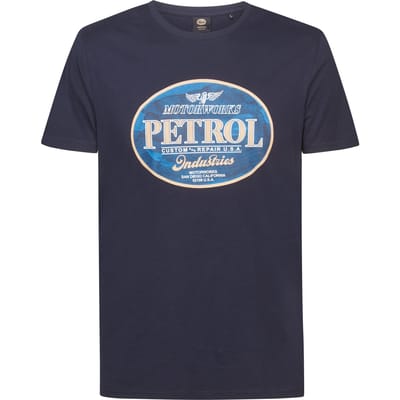 Petrol Industries - Heren Bedrukt jersey T-shirt Estrella - Blauw - Maat S
