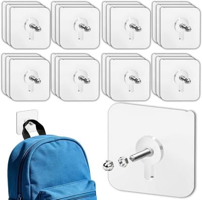 24 stuks lijmschroeven, zonder boren, transparant, zelfklevende schroeven met schroefdraad voor wandbevestiging, plakspijkers, muur voor plank, keuken, badkamer, doucheruimte, tegels, glas