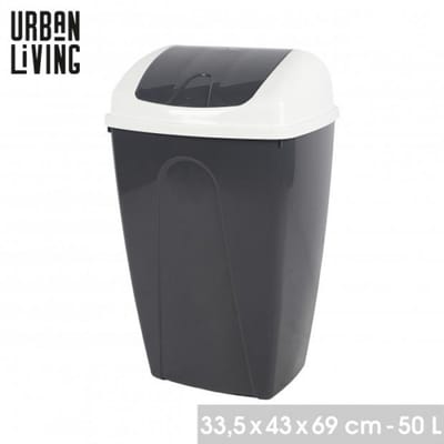 "PASHA" Flip prullenbak 50L – tweekleurig wit en Moonrock