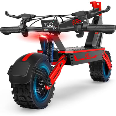 Trottinette Électrique Pliable Gokeep 11  Moteur 1000W Suspension Intégrale Escooter 52V 20AH Autonomie Max 70Km Charge 120Kg F5 52V 20AH rouge