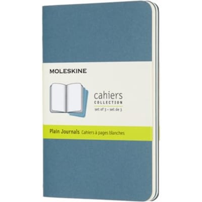 Moleskine cahier journal soft cover pocket brisk blauw blanco à 3 stuks