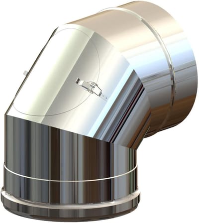 ATEC 87°-Controle-bocht DN160/230 roestvrij staal blank, 706701