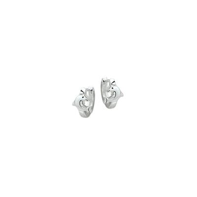 Zilver Gerhodineerde Klapoorringen dolfijn 1321831