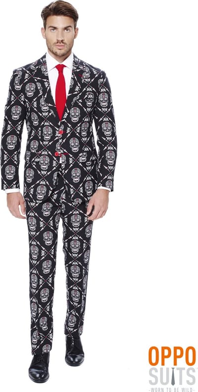OppoSuits Haunting Hombre - Heren Pak - Halloween Kostuum - Zwart - Maat EU 52