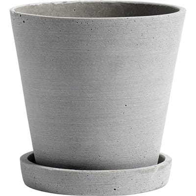 HAY - Bloempot met schotel - M - grijs - grau