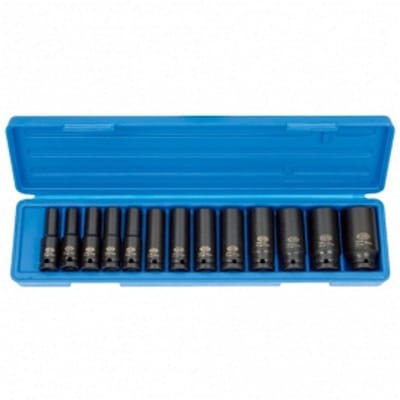 Slagmoersleutel Doppen Set 1/2", 10-30mm, 13-delig, Chroom-Molybdeenstaal
