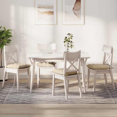 vidaXL - Zitkussens - 4 - st - Microvezel - Crèmekleurig - 40 - x - 40 - x - 6 - cm