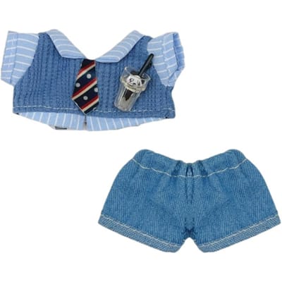 Creatieve 10cm Poppenkleding Blauw Bruin Verwisselbare Jurk Spelpop Blouse Broek Pak Cosplay Po Rekwisiet Pop Student Uniform Cadeau blauw