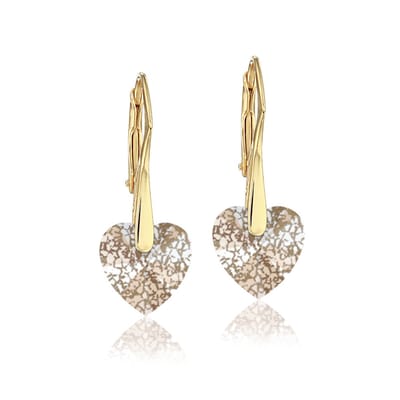 Montebello Oorbellen Lily HG40 - Swarovski Hart - 925 Zilver Verguld - Ø10mm - 25mm