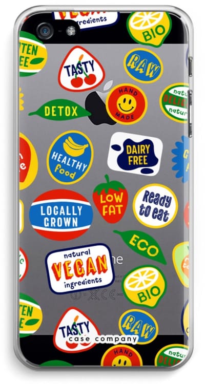 Case Company® - Hoesje geschikt voor iPhone 5 / 5S / SE (2016) hoesje - Fruitsticker - Soft Cover Telefoonhoesje - Bescherming aan alle Kanten en Schermrand