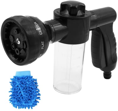 Dailygoods- Schuimspuit met 8 Spuitpatronen - Hogedruk Tuinslang Nozzle - Antislip Handgreep - Draagbaar en Gebruiksvriendelijk - Zeepdispenser 3.5oz/100cc - Slangmondstuk