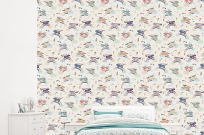 Behang - Fotobehang Unicorn - Regenboog - Patronen - Breedte 245 cm x hoogte 220 cm