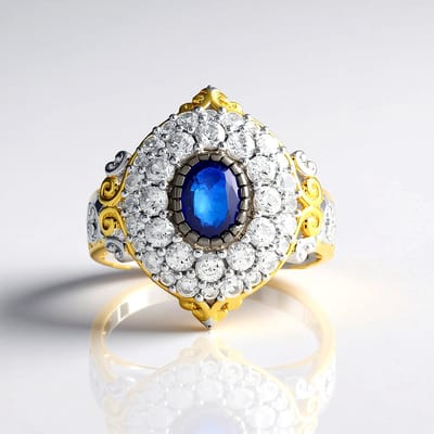 Cavill - 925 Sterling Zilveren Ring met Kobaltblauwe Spinel 0,72 ct uit Myanmar - Ovale Edelsteen met Cambodjaanse Zirkonia - Elegante Damesring