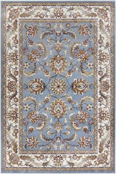 Flycarpets Klassiek Mint (lichtblauw) / Creme Vloerkleed Reni - Deurmat 57x90 cm - Oosters motief - Perzisch Tapijt Laagpolig