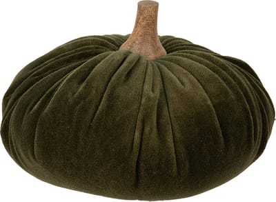 Clayre & Eef Decoratie Pompoen Ø 20x14 cm Groen Polyester Herfst decoratie
