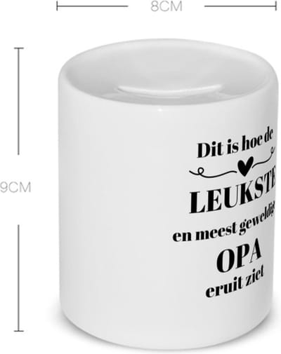 Akyol - dit is hoe de leukste en meest geweldige opa eruit ziet Spaarpot - Opa - meest leukste opa - verjaardag - cadeautje voor opa - opa artikelen - kado - geschenk - 350 ML inhoud