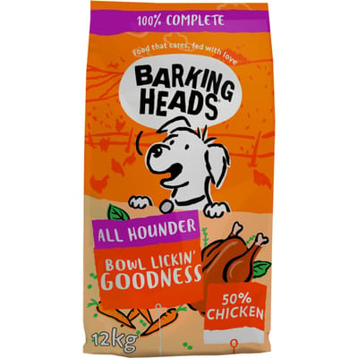 Voordeelpakket: 2x12 kg Barking Heads All Hounder Bowl Lickin' Chicken droog hondenvoer