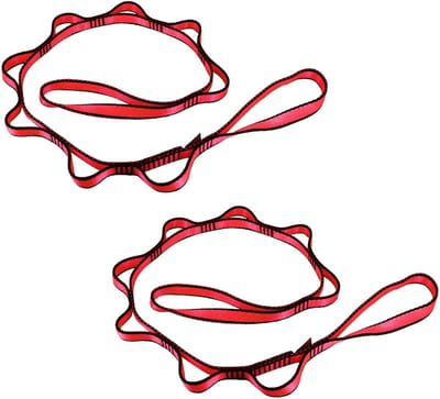 Dailygoods- Veiligheid Kettingen - Verstelbare Daisy Chains - Nylon Touwladder - Draagvermogen 23 kN - Inclusief 2 Stuks - Afmetingen 105/180 x 1,5 cm - Klimtouw