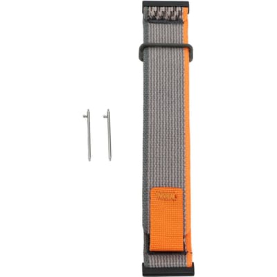 Sport Nylon Horlogeband Klittenbandsluitingen 24mm Elastisch Ademend Verstelbaar Vervanging oranje