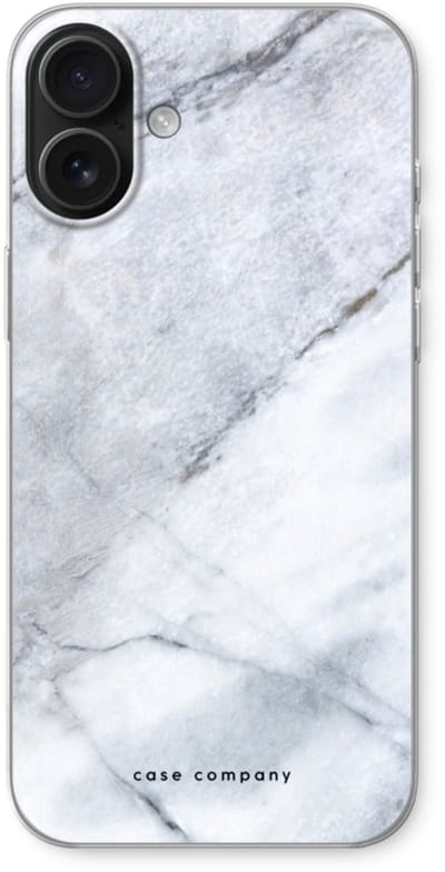 Case Company® - Hoesje geschikt voor iPhone 16 Plus hoesje - Witte marmer - Soft Cover Telefoonhoesje - Bescherming aan alle Kanten en Schermrand