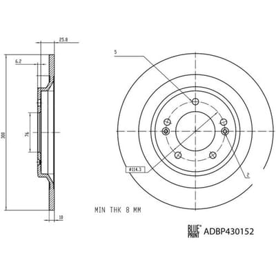 Remschijf BLUE PRINT ADBP430152, 1 stuk
