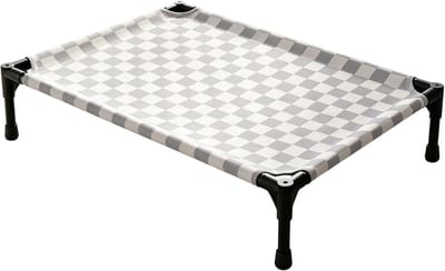 Huisdieren Campingbed - Hondenmand Verhoogd - Comfortabel Rusten - Afneembare Flanellen Hoes - 66 x 45 x 17 cm - Grijs