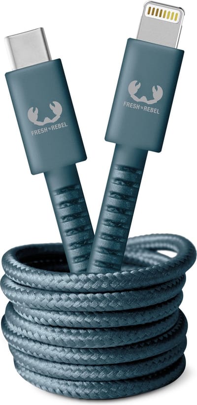 Fresh 'n Rebel - USB-C naar Apple Lightning oplaadkabel - 2 meter - Gevlochten kwaliteit kabel - Dive Blue