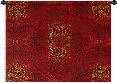 Wandkleed - Wanddoek - Patroon - Abstract - Rood - 60x45 cm - Wandtapijt