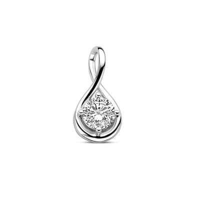 zilver gerhodineerd hanger zirkonia 1338718