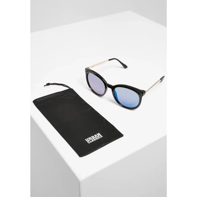 Urban Classics - Sunglasses October UC black/blue one size Zonnebril - Zwart/Blauw