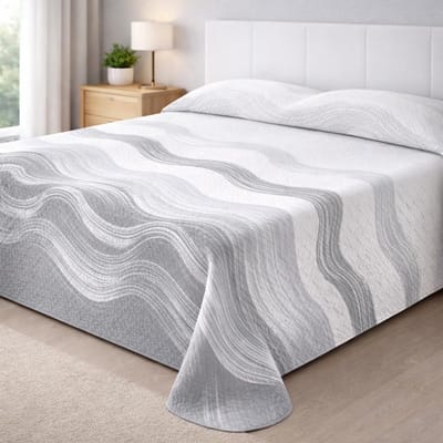 home Paraiso Sprei voor bed met 90 cm, voor lente, zomer, 180 x 260 cm, grijs