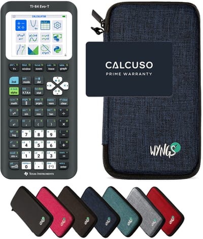 TI-84 Evo-T incl. WYNGS Beschermhoes Blauw - Grafische Rekenmachine - Basis Pakket