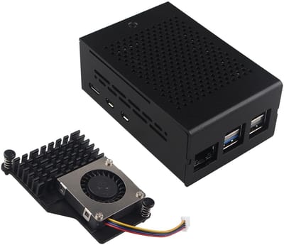 Aluminium Behuizing - Koelende Case - Mini Computer Bescherming - Actieve PWM Koeling - 11.3 x 7.1 x 5.1 cm
