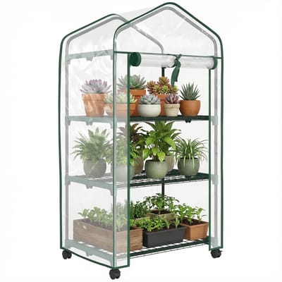Outsunny-kas-PVC-69x49x130cm-Transparant
