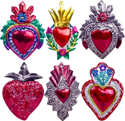 Kitsch Kitchen Folclorico tin metal heart small 12x9 cm
