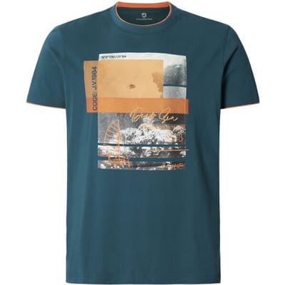 Jan Vanderstorm herren T-Shirt - 52/54 - petrol - Plus Size